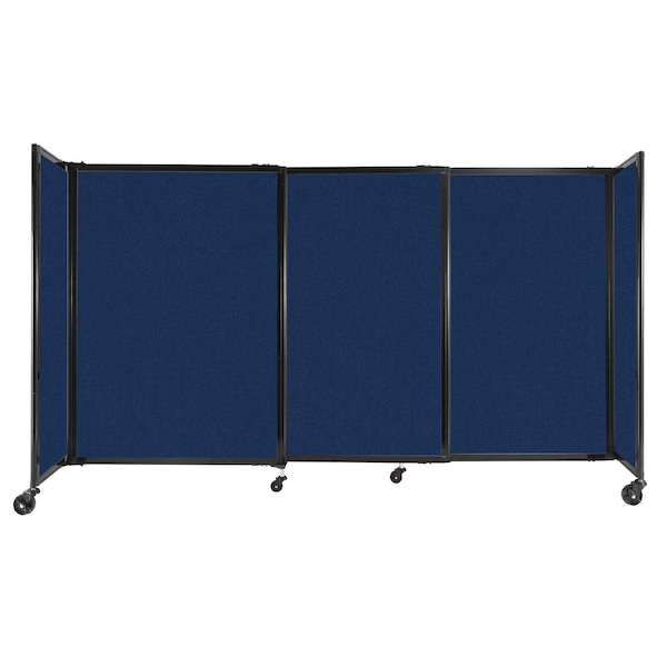 StraightWall Sliding Portable Partition 7'2" x 4' Navy Blue Fabric